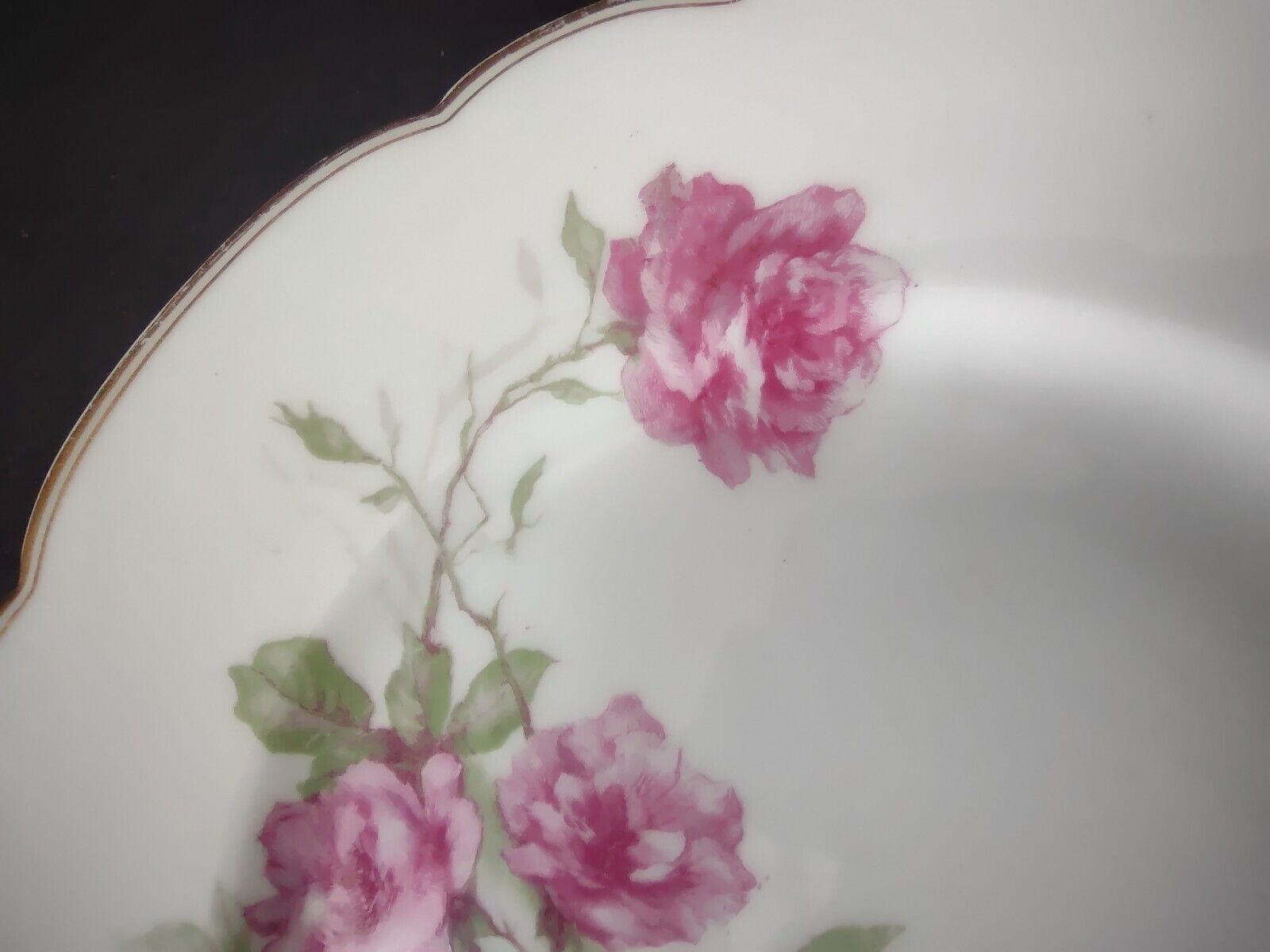 Haviland Limoges Baltimore Rose Salad Plate Gold Trim 8-1/4" (lot 488)