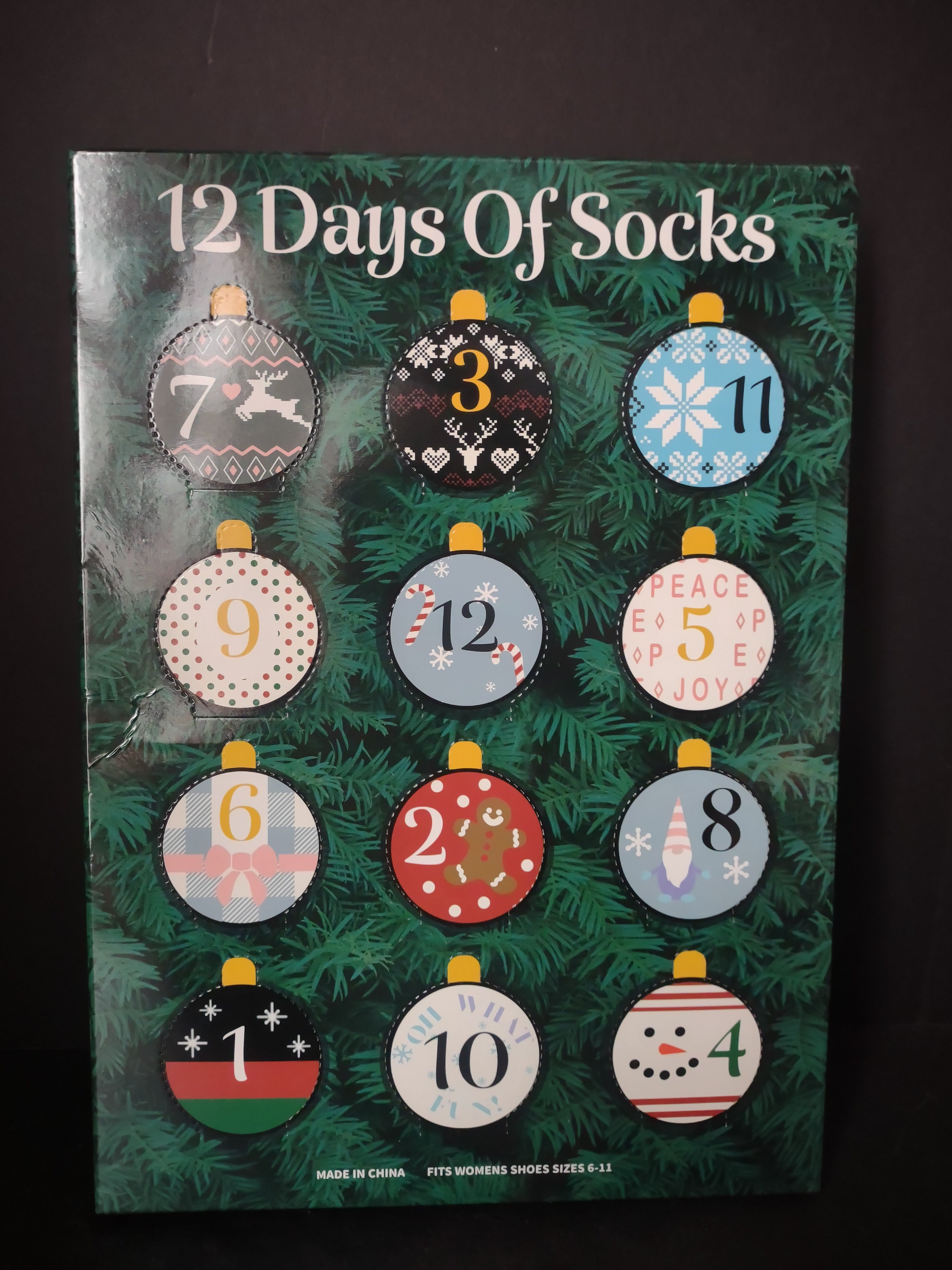Christmas 12 Days of Socks Women size 6-11 (lot 2484c)