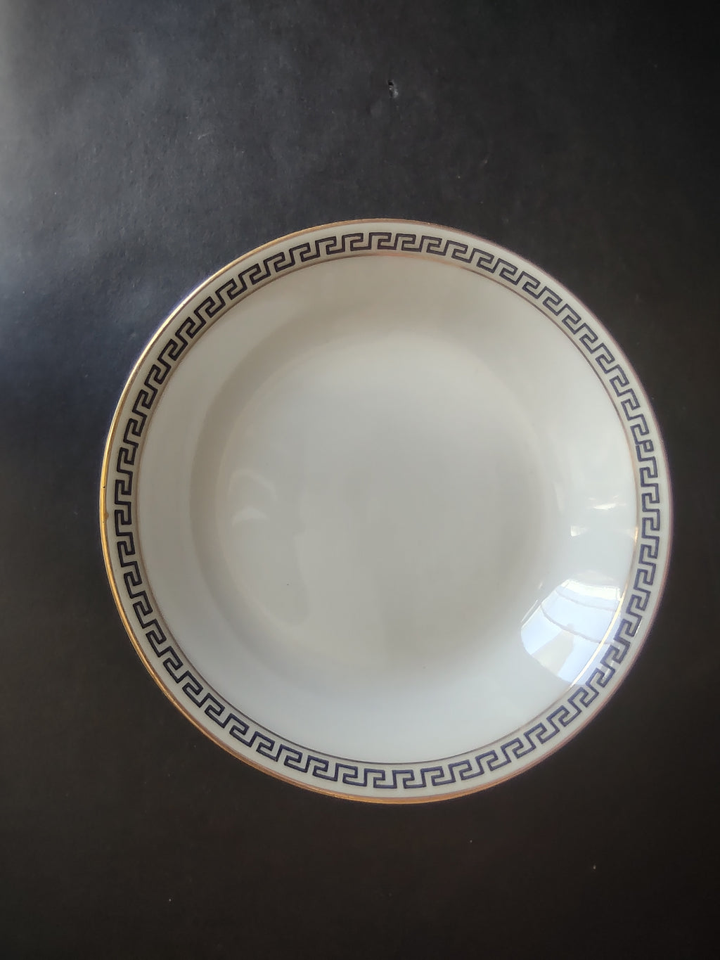 T & V Limoges France Small Bowl Gold Black Decor (lot 1067)