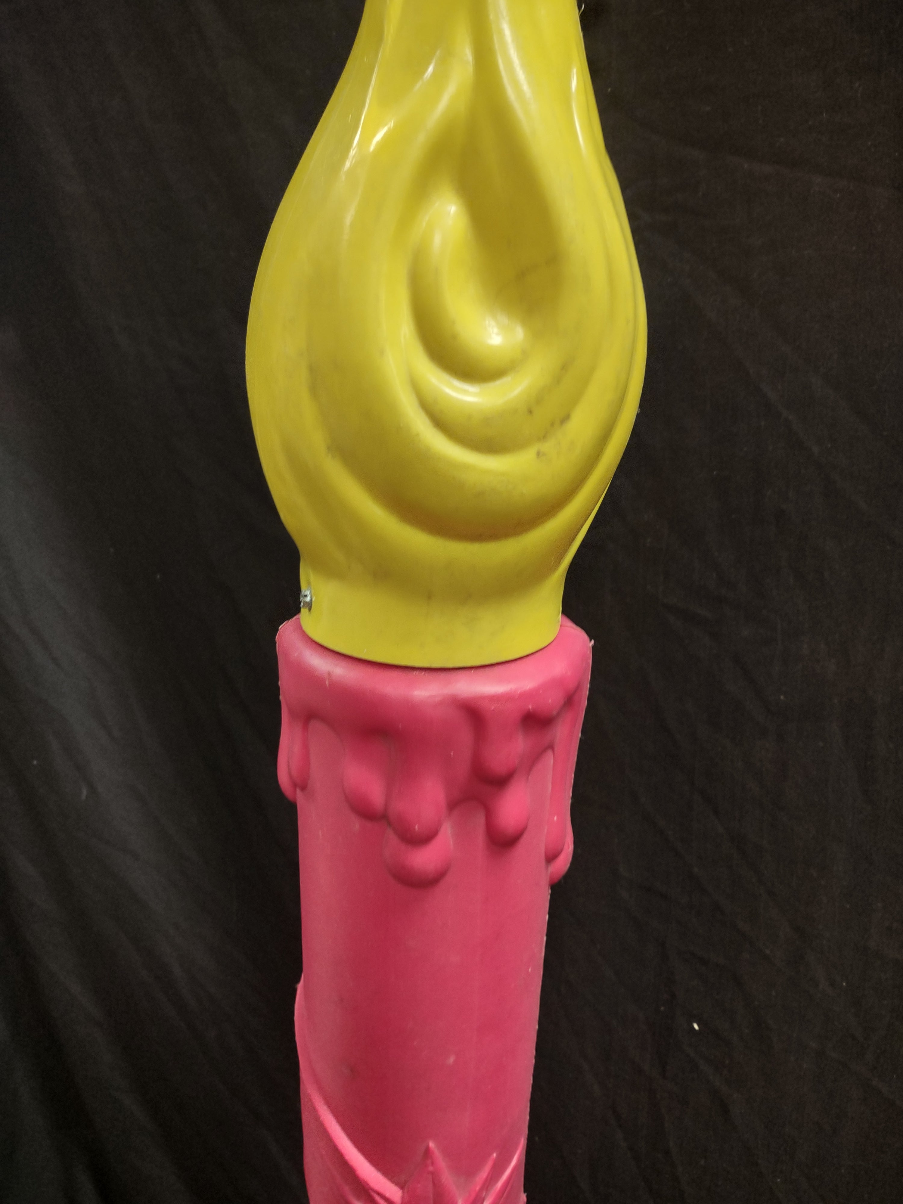 Vintage Christmas Blow Mold Candle Poinsettia Light Up 40" (lot 2322)