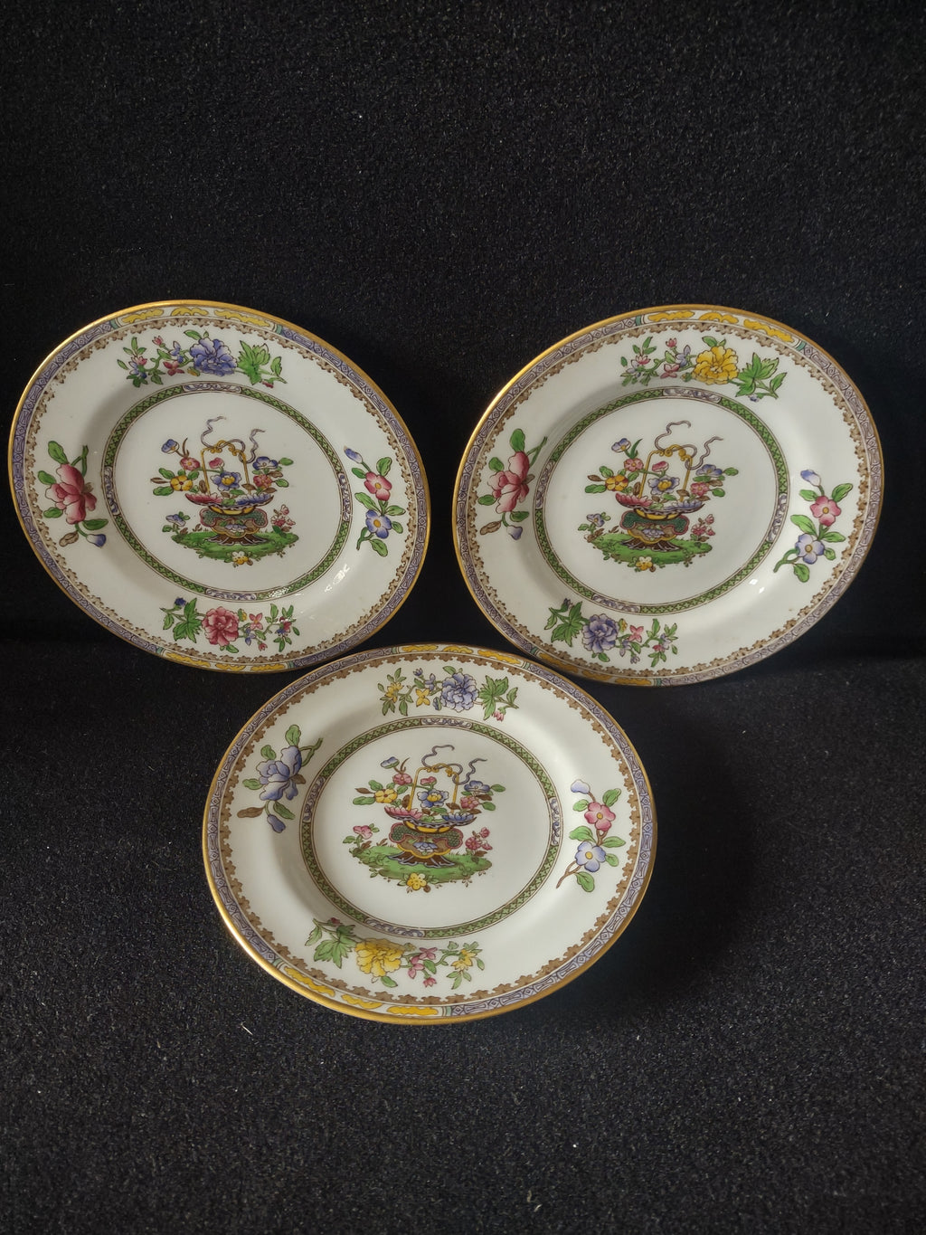 Vintage Copeland Spode Bread Butter Plate Old Bow Earthenware Set Of 3(Lot 5790)