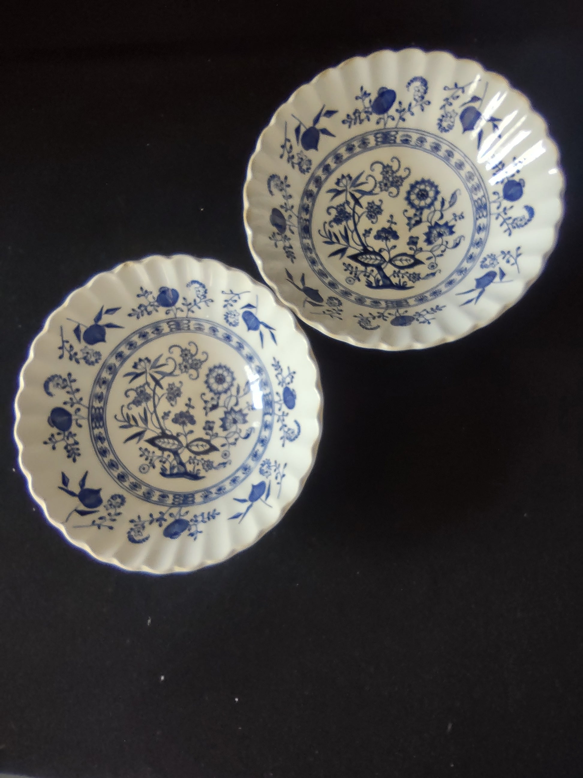 Vintage Meakin Blue Nordic Soup Cereal Bowl Ironstone England Set of 2 (5969)
