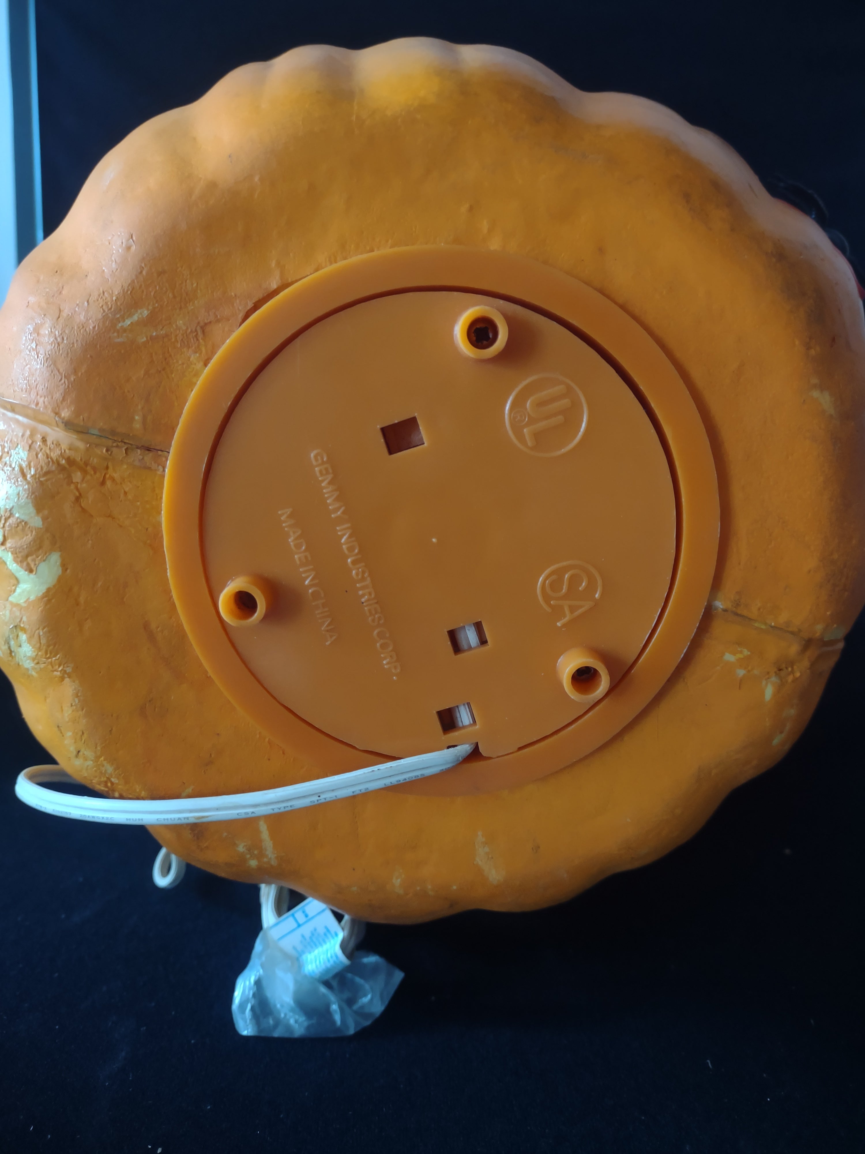 Halloween Lighted Foam Jack O Lantern Pumpkin With Spider (Lot 3395)