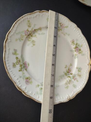 lot 774 Haviland Limoges Dinner Luncheon Plate Large Green White Roses Gold Trim