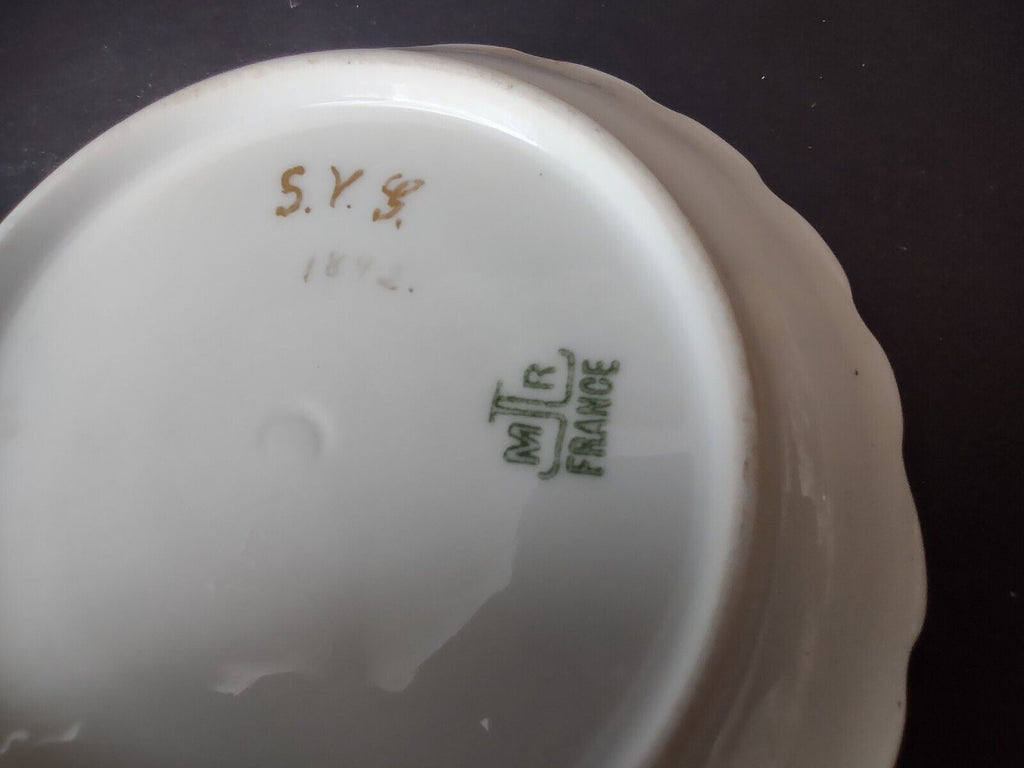 1892 - M. Redon Limoges Raised Edge Gold Trim Small Plate Bowl Cream (lot 696)
