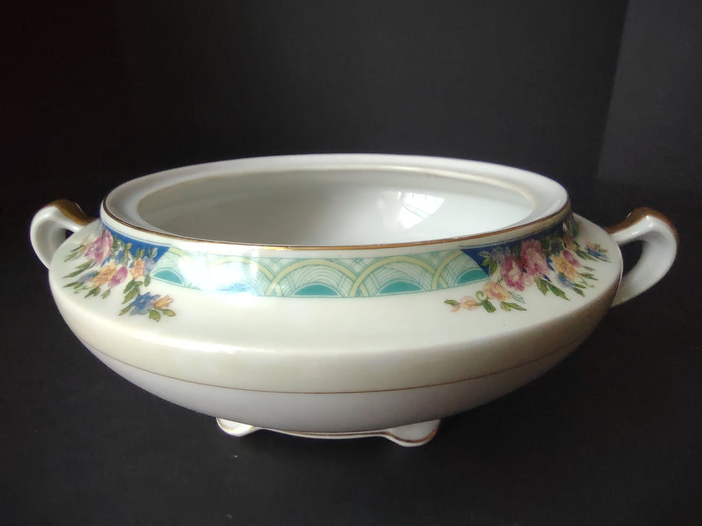Haviland Limoges Massachusetts Round Tureen NO LID Blue Floral (lot 931)