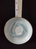 Vintage Minton Malta Blue Demitasse Saucer Bone China Turquoise Gray (Lot 5515)