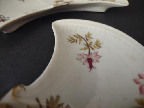 lot 783 GDM CFH Limoges 3 x Bone Plate Blue Pink Flower