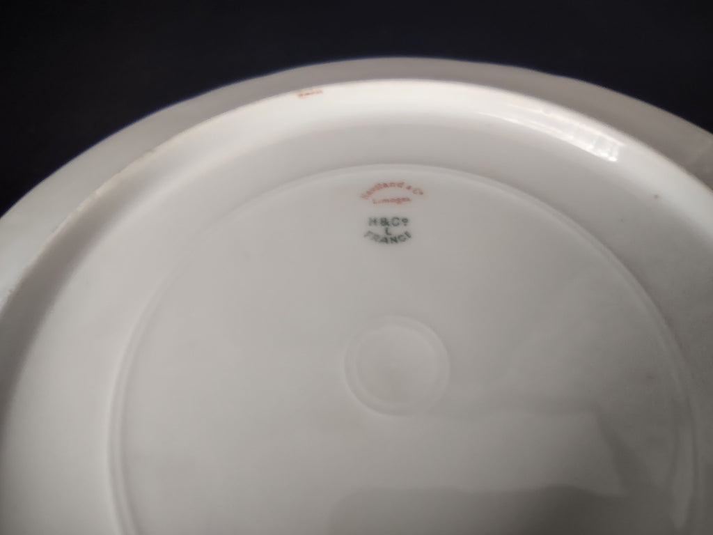 Antique 1889 Haviland Limoges Blue Red Flower Dinner Plate (lot 950)