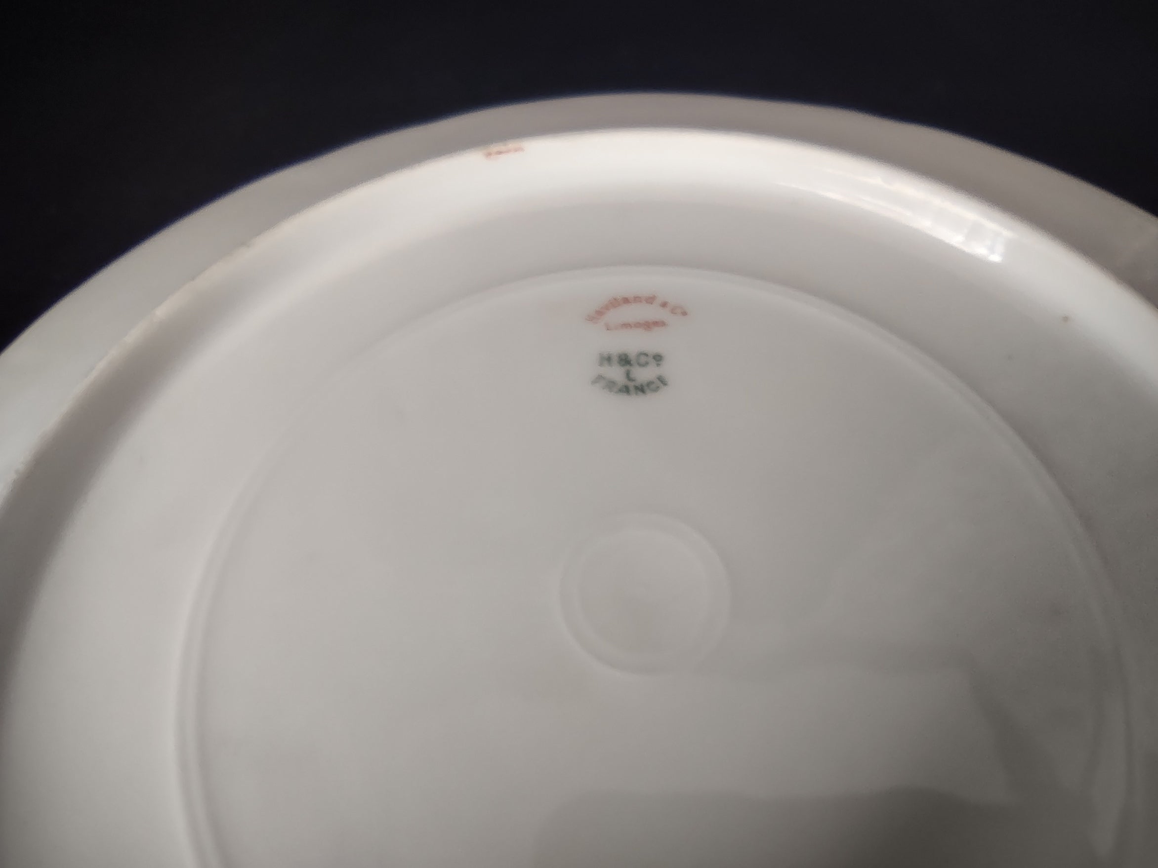 Antique 1889 Haviland Limoges Blue Red Flower Dinner Plate (lot 950)
