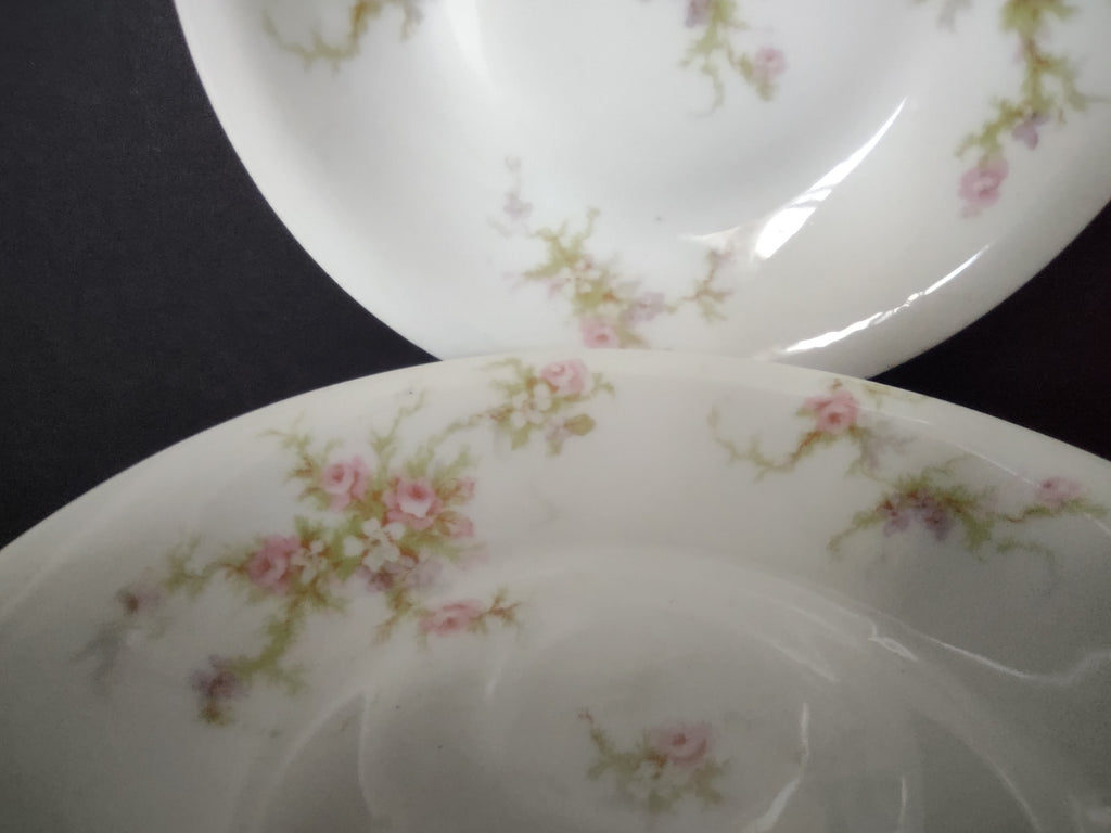 Haviland Limoges 8 x Small Bowl Rose White Purple Flower Moss (lot 900)