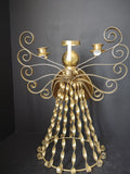 Christmas Golden Angel Metal Candle Holder 15" (lot 2720c)