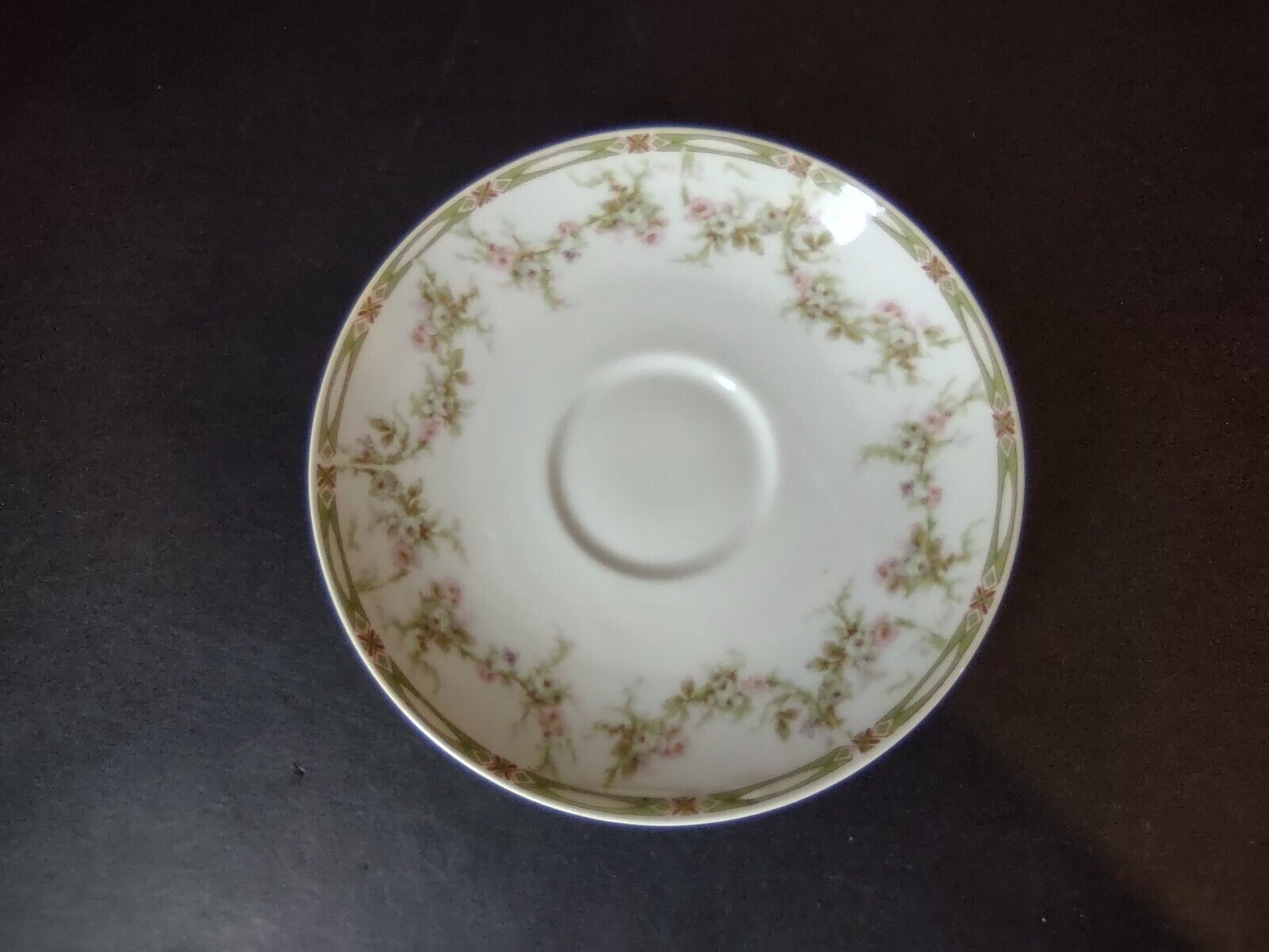 Haviland Limoges France Saucer Plate Gold Trim Pink Rose (lot 554)