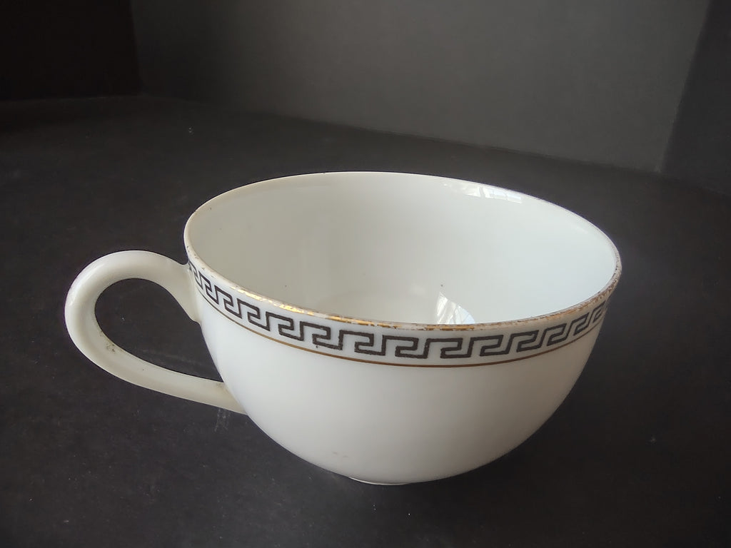 T & V Limoges France Tea Cup ONLY Gold Black Decor (lot 1066)