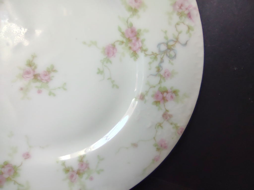 Haviland France Limoges Bread/Butter Plate Marie Blue Ribbon Rose (lot 1110)