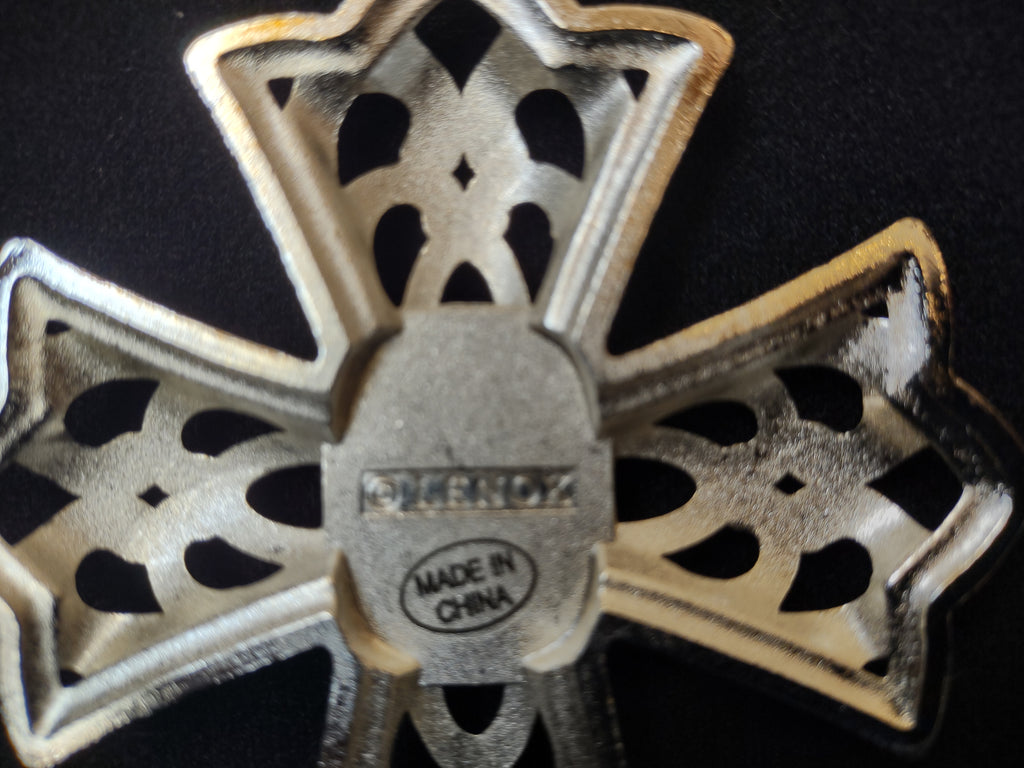 Lenox White Gem Cross Silverplated Christmas Tree Ornament(lot 1663)