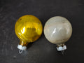 Vintage Christmas Ornament Bulb x 2 Shiny Brite 1-3/4" IMPERFECT (lot 3458)
