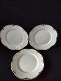 Vintage Johnson Brothers Dessert Plate Gold Trim x 3 Heavy CRAZING (Lot 5644)