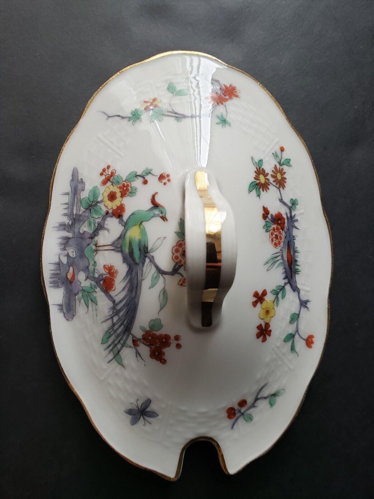 Haviland Limoges France Gold Pheasant Lid ONLY for the Gravy Bowl (lot 594)