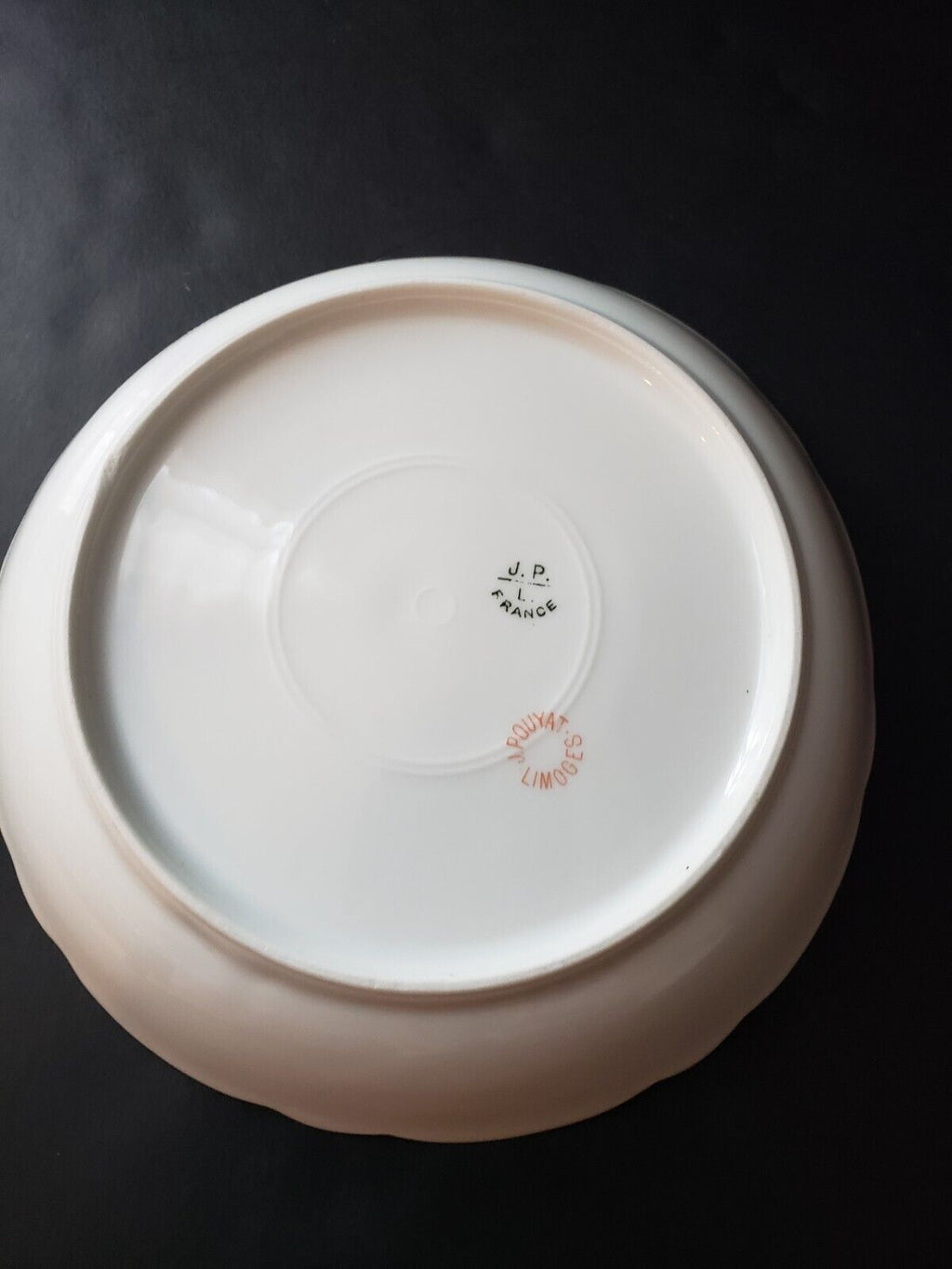 JP France Cream Soup Salad Bowl 7" Double Rose Garland Blue Pink Flower (lot 645