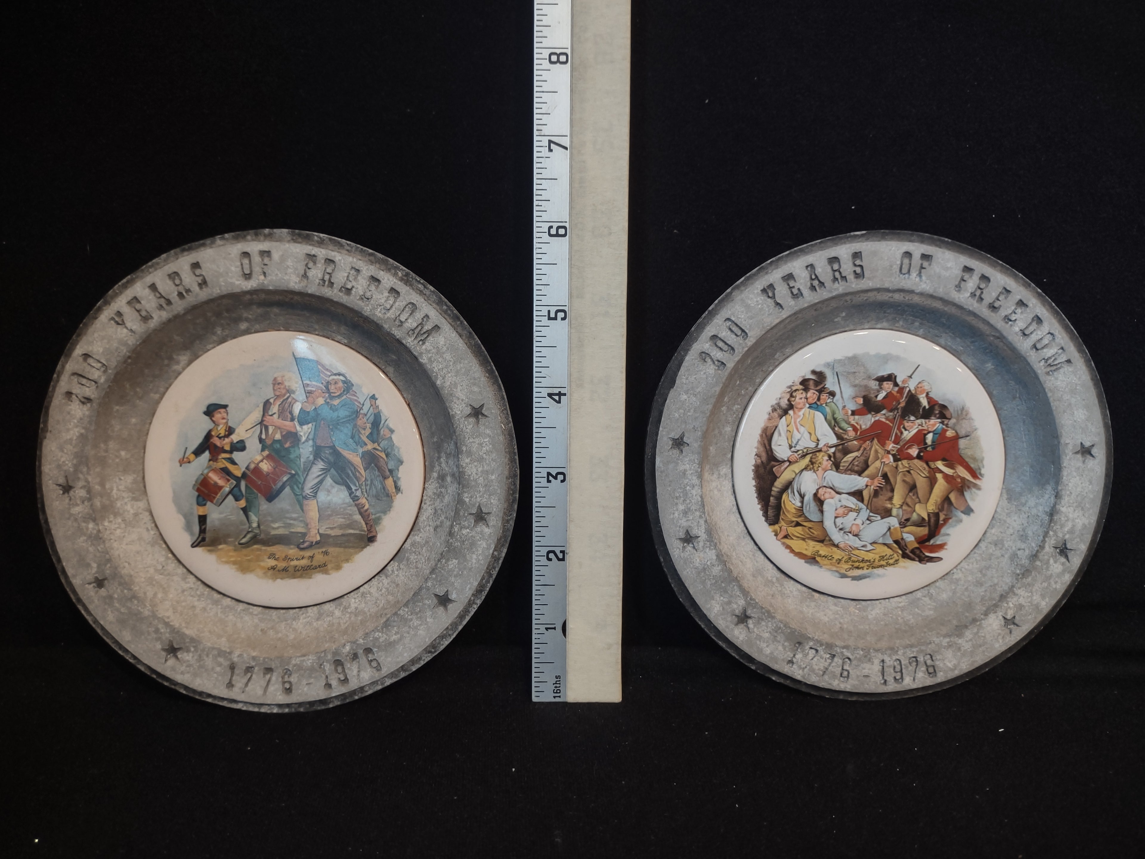 Dura-cast Wall Plates 200 Years of Freedom Patriotic Made in USA (lot 2657c)