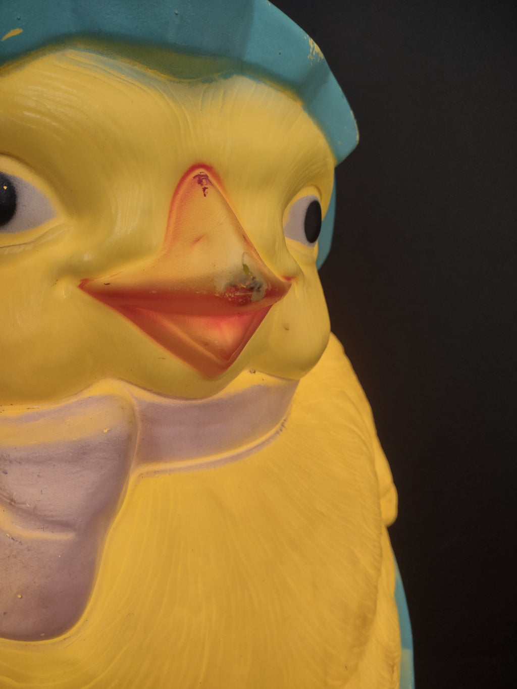 Vintage Easter Chick in Egg Lighted Blow Mold 22” Damaged Nose (lot 2542c)