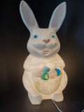 Vintage Easter Bunny Blow Mold Egg Basket (lot 2543c)