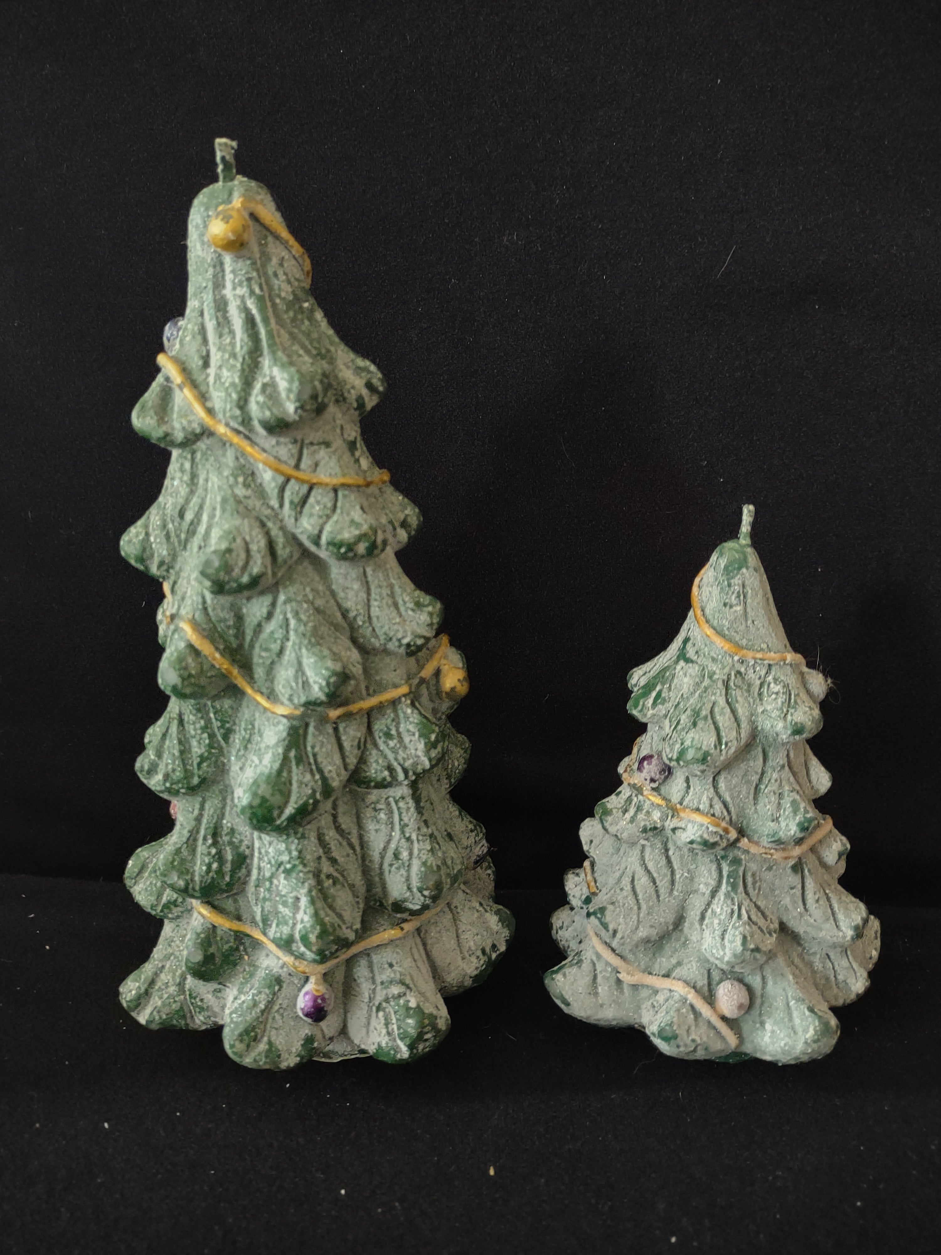 Home Collection Decorated Sparkled Christmas Tree Candles Set of 2 (Lot 3629)