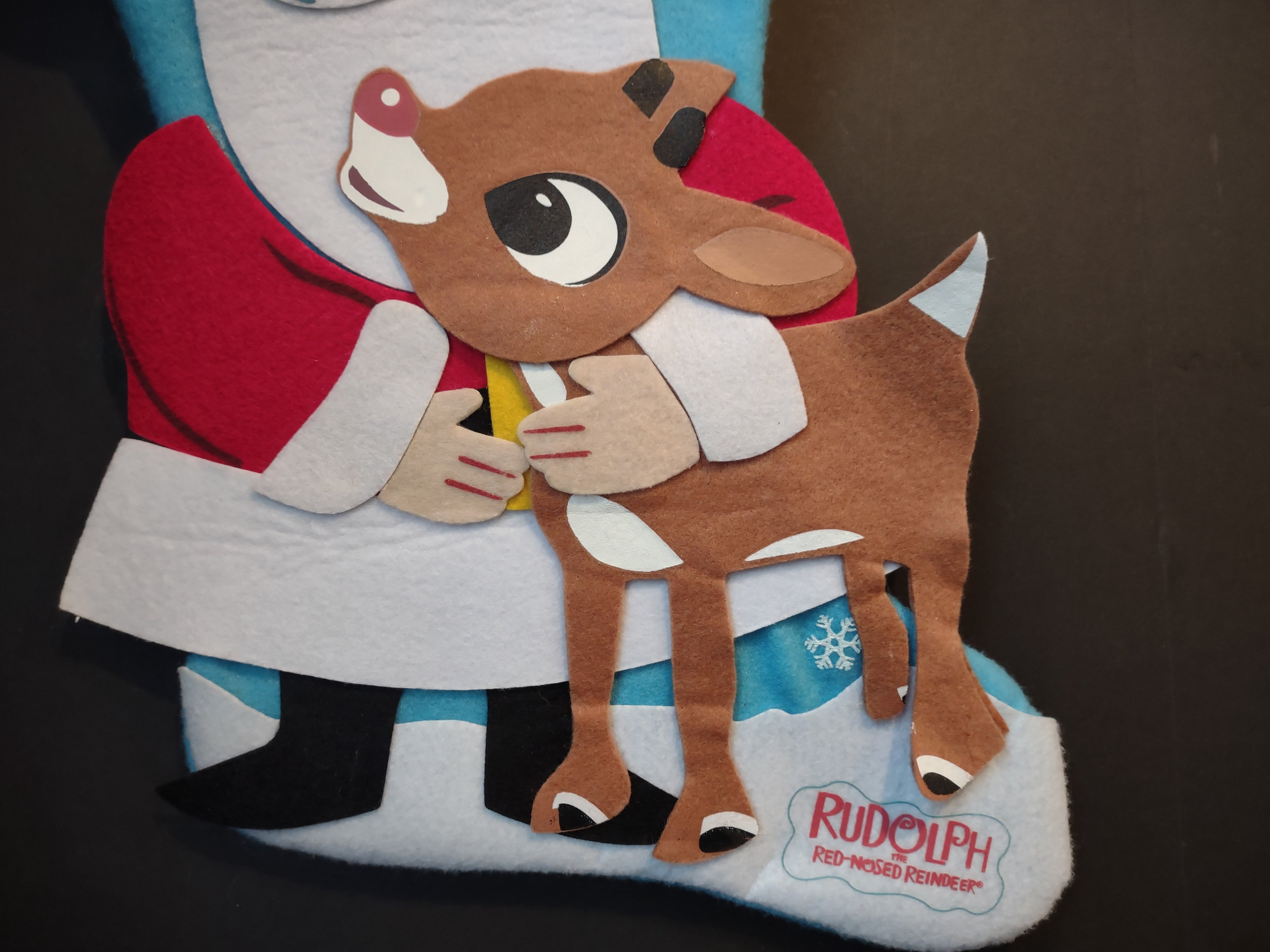 Christmas Rudolph Red Nosed Reindeer Blue Stocking Kurt Adler 16" (lot 3368)