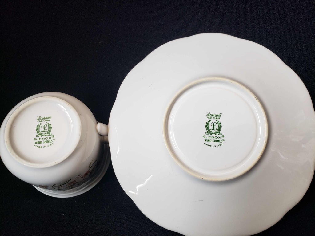 Vintage Lenox Wind Chimes Tea Cup with Saucer (lot 1941)