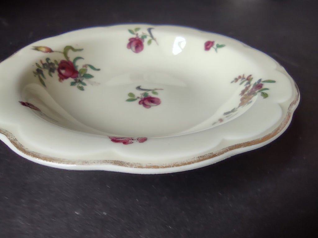Haviland Limoges 6 x Small 5" Cranberry Bowl Peony Flower Cream Color (lot 924)