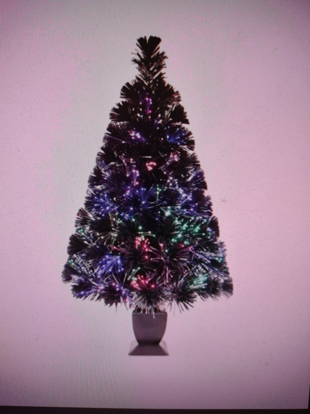 Halloween Fiber Optic Black Christmas Tree Tabletop 32" (lot 3186)