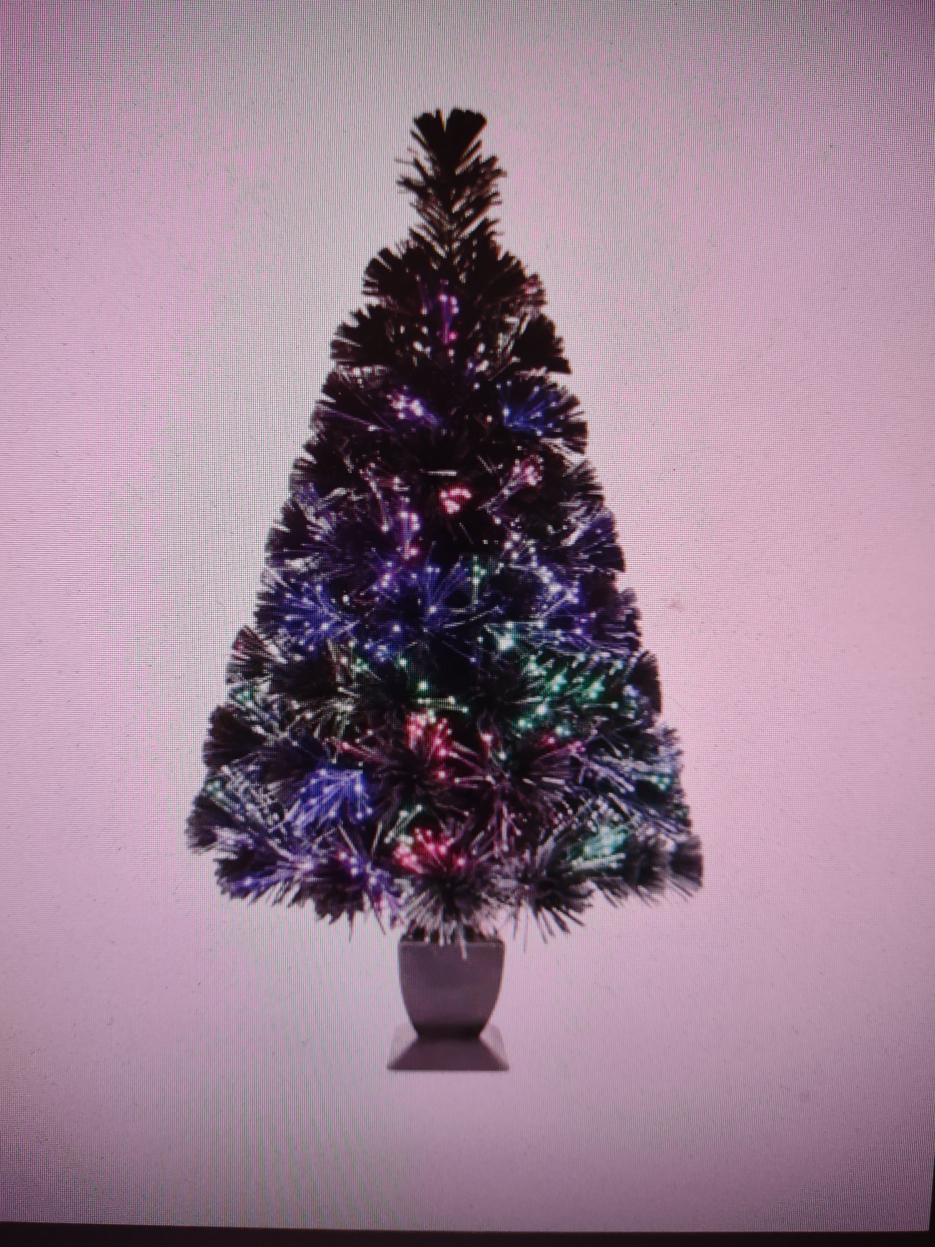 Halloween Fiber Optic Black Christmas Tree Tabletop 32" (lot 3186)