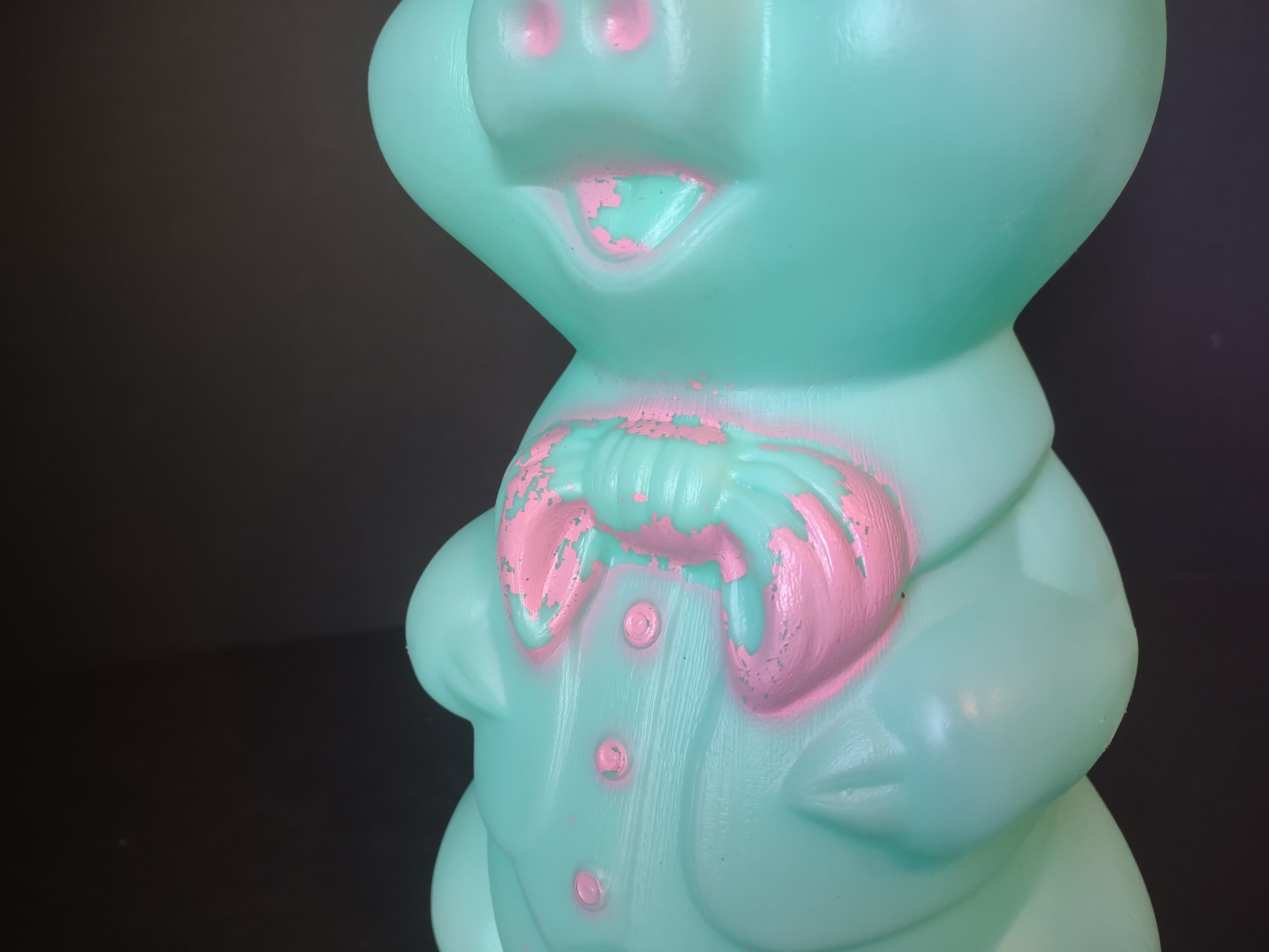 Vintage Blow Mold Piggy Bank Turquoise 16" (lot 1465)