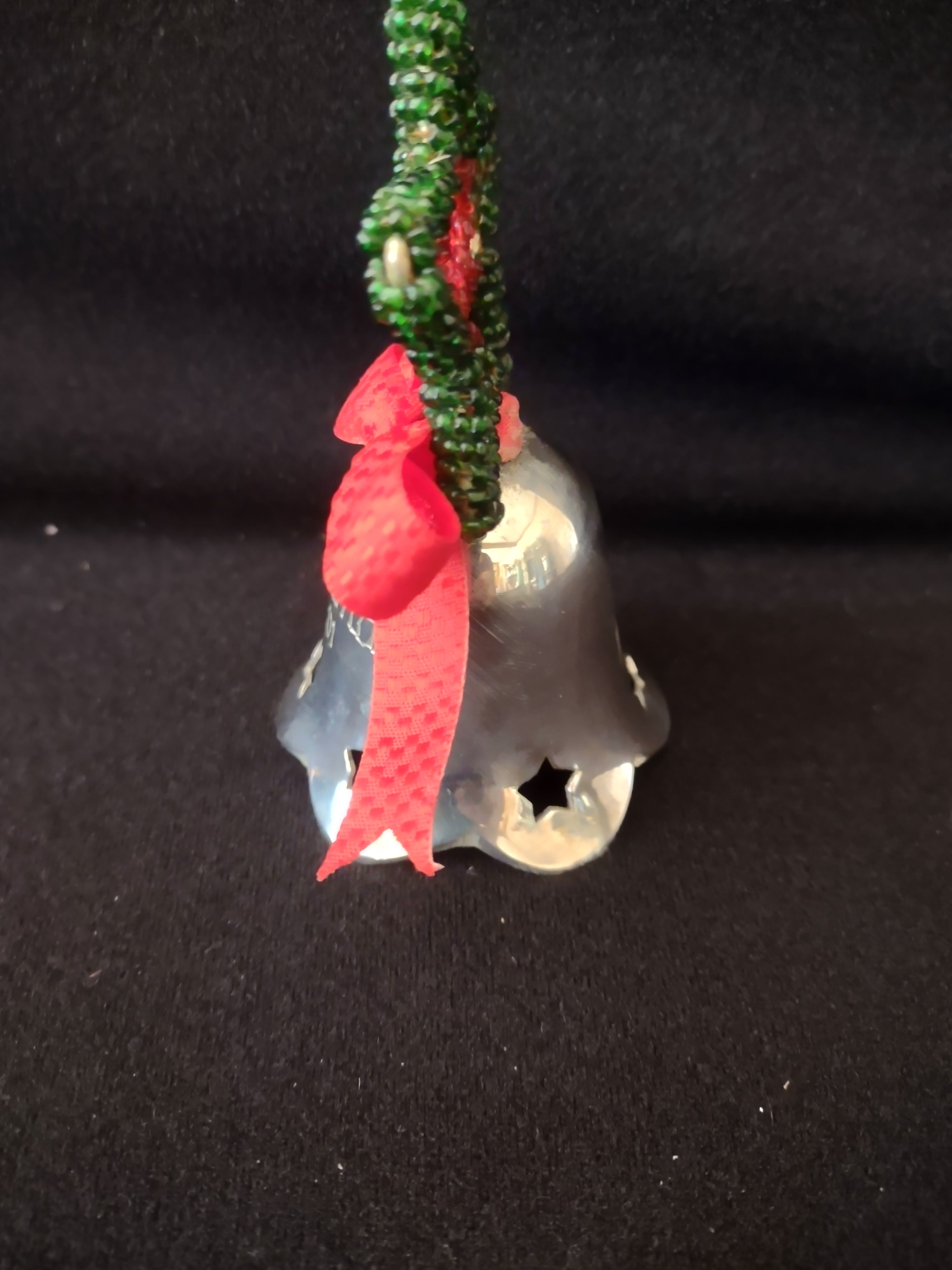 Vintage Silver Plated 2001 Christmas Bell Bow Star (Lot 4125)