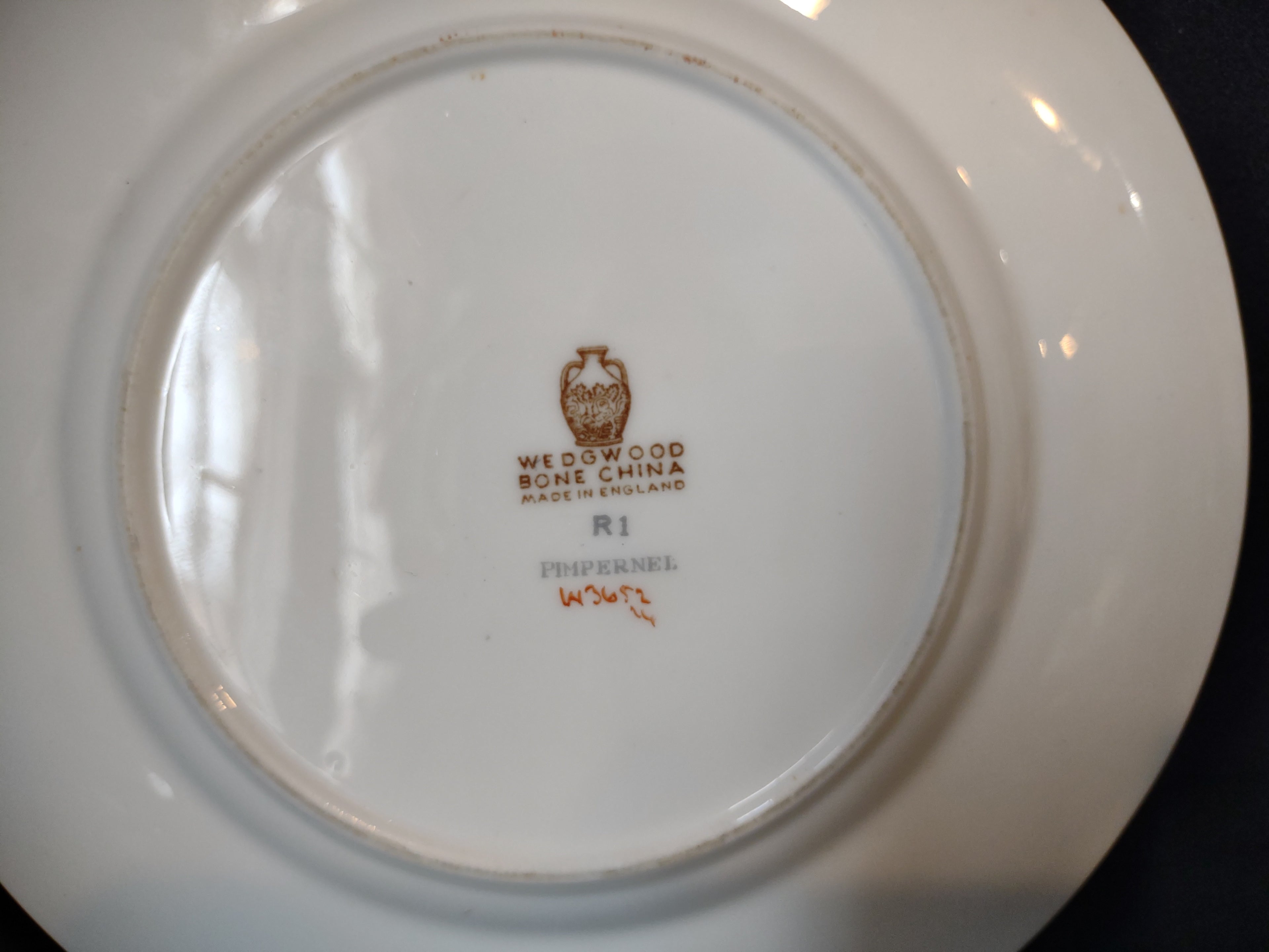 Wedgwood Pimpernel Pink Salad/Dessert Plate 8" Brown Stamp (lot 2761)
