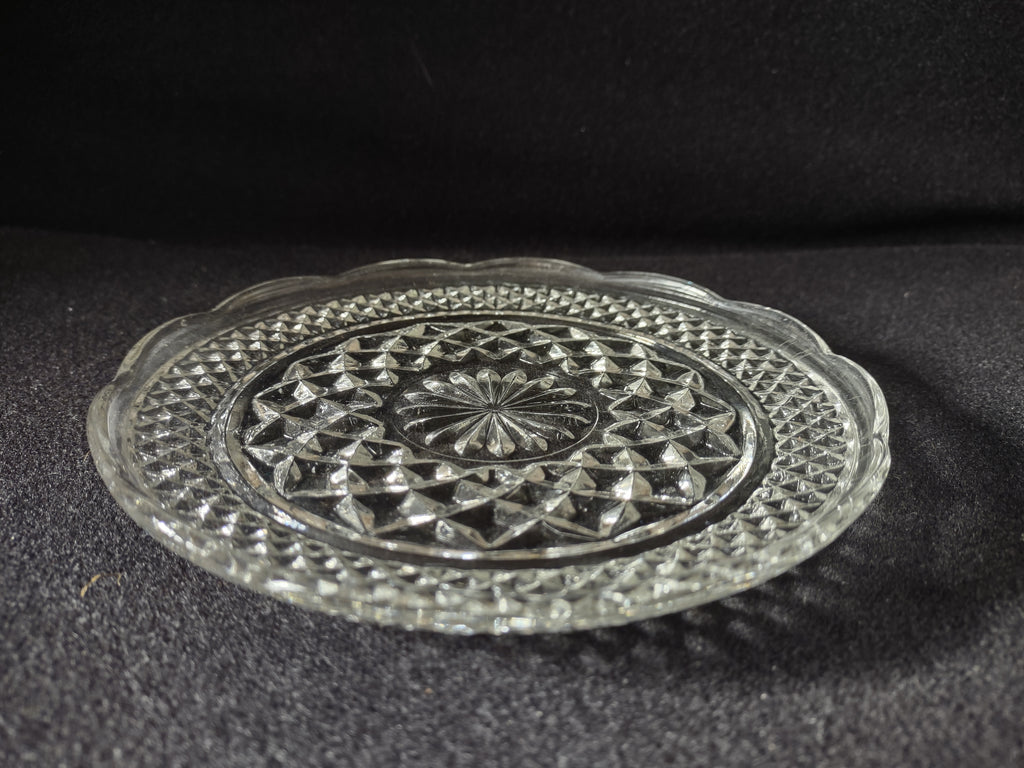 Wexford Anchor Hocking Small Glass Serving 6" Plate Diamond x 2 (lot 5151)