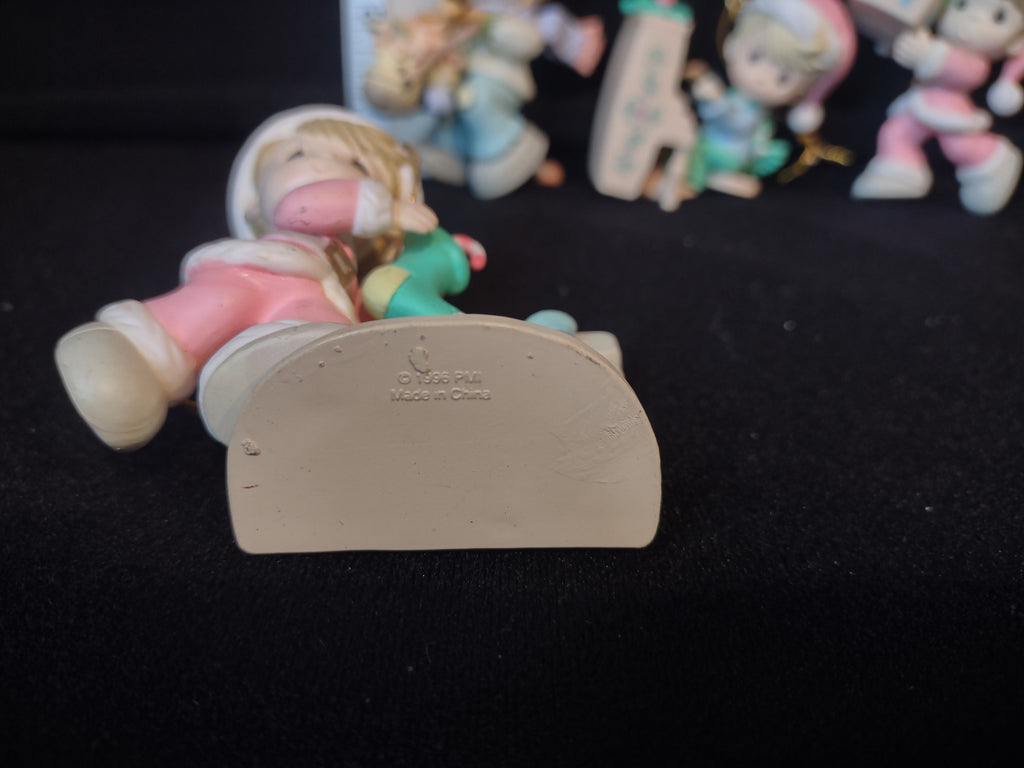 Christmas Hallmark Ornament x 4 Children Horsy Piano Fireplace (lot 2498c)