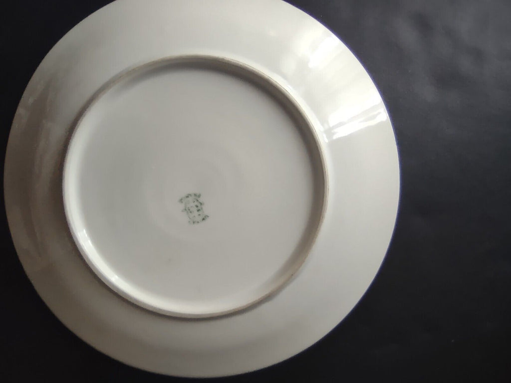 Limoges Gold Trim Salad Luncheon Pink Purple Flower Plate (lot 631)