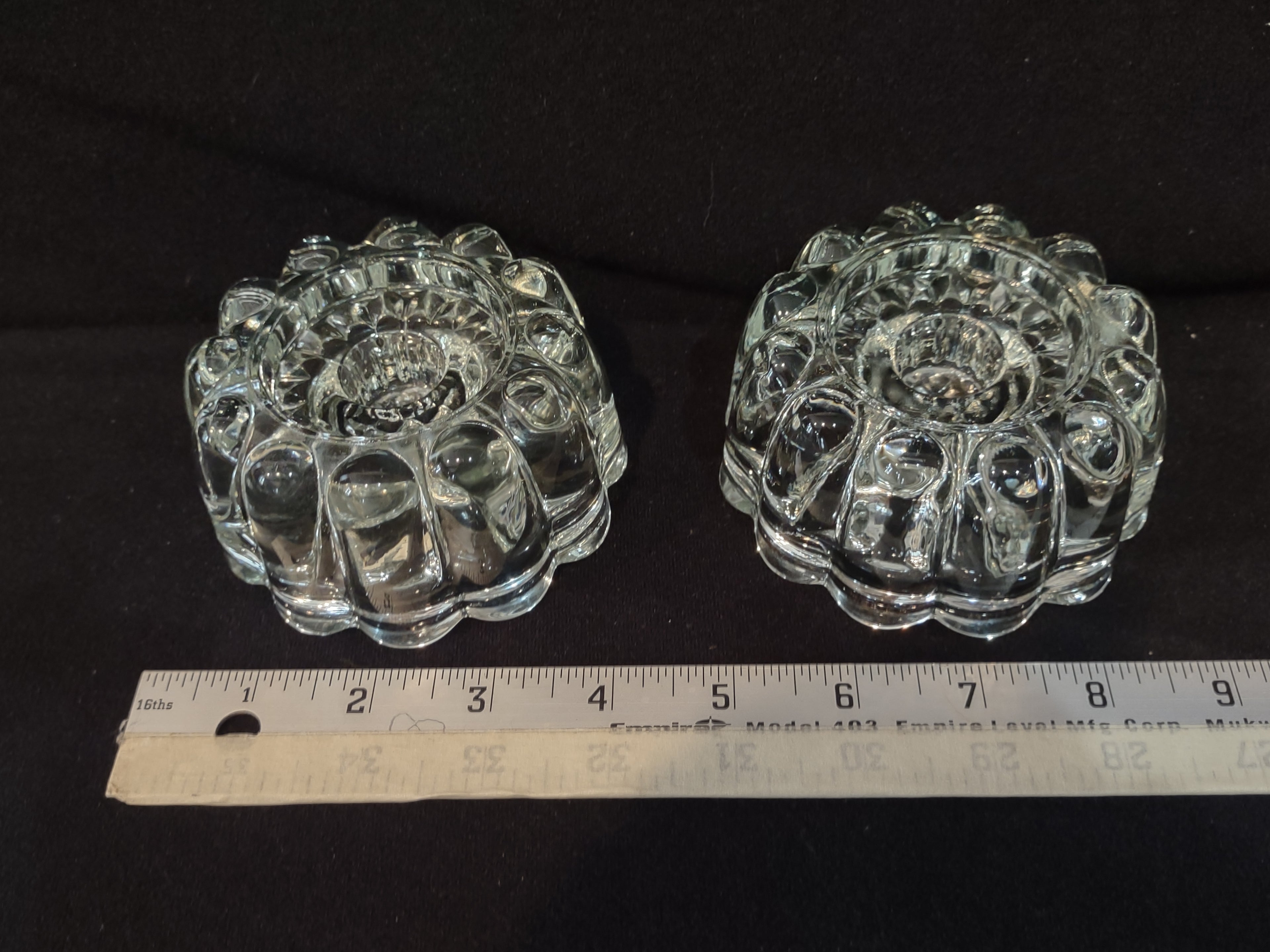 Princess House Crystal Tapered Candle Holders Set of 2 (lot 2873t)