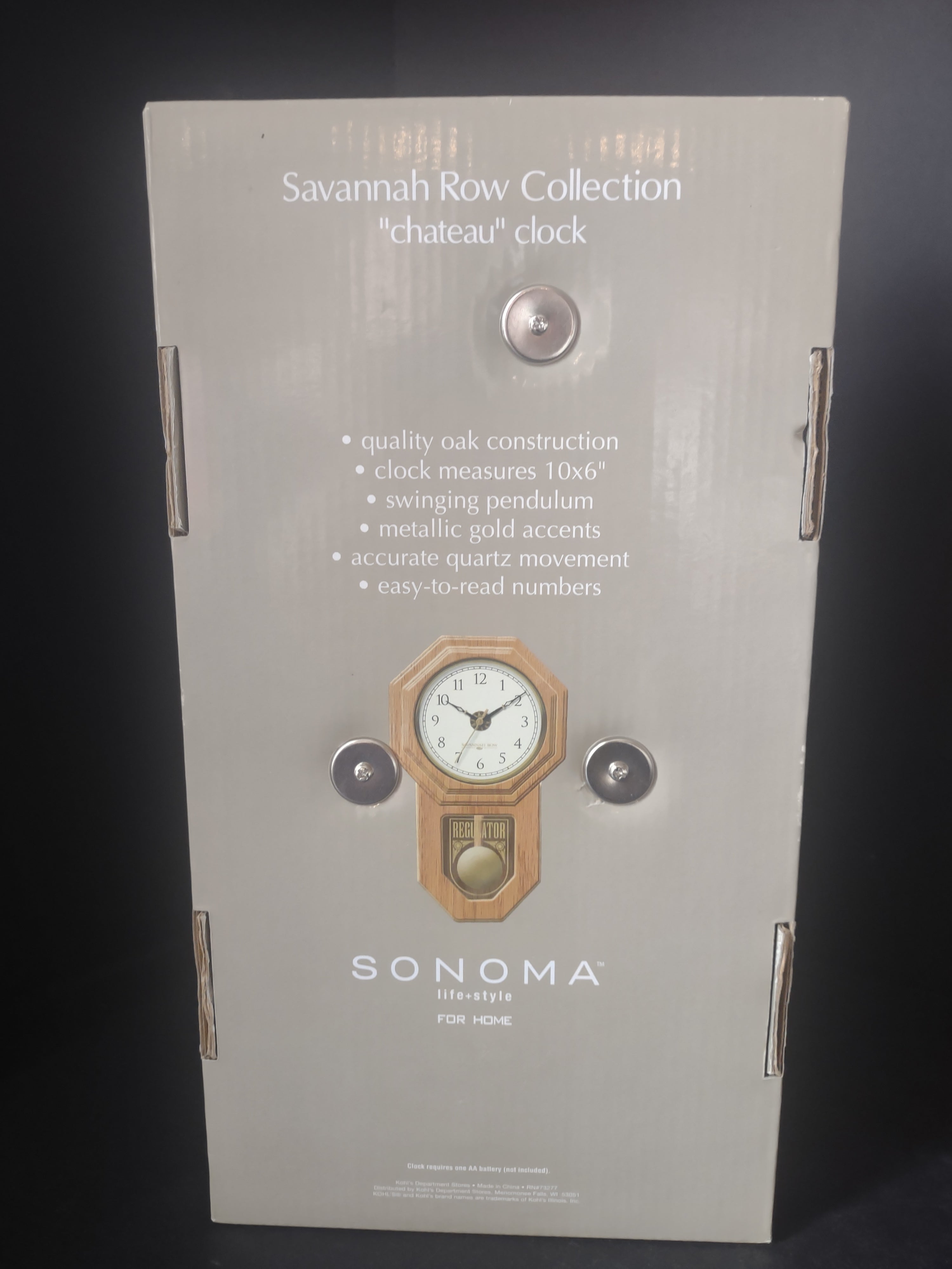 Sonoma Savannah Row Collection Chateau Wall Oak Clock (lot 2417)