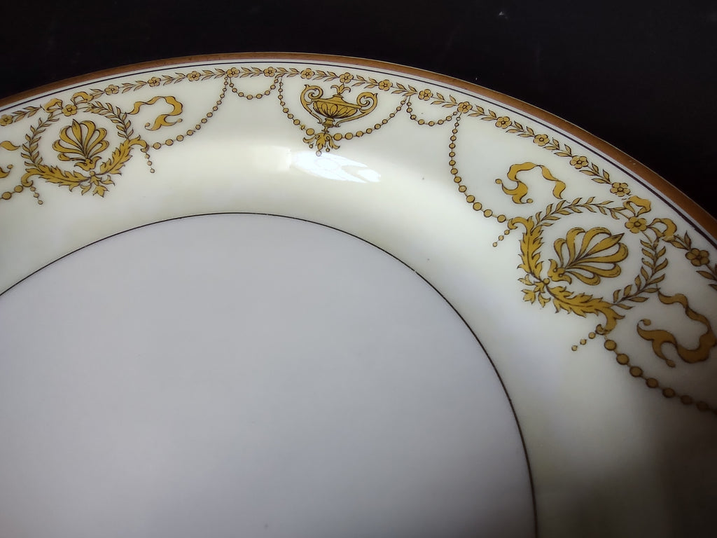 Haviland Limoges Eugenie 8 x Bread Plate Yellow Laurel Swag Ribbon (lot 940)