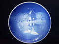 B & G Copenhagen Porcelain Wall Plate Christmas in the Village Blue (lot 2192)