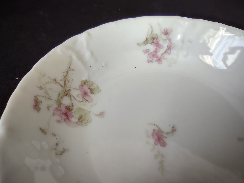 Haviland Limoges French Cottage Shabby Chic 2 x Cranberry Bowl (lot 1106)