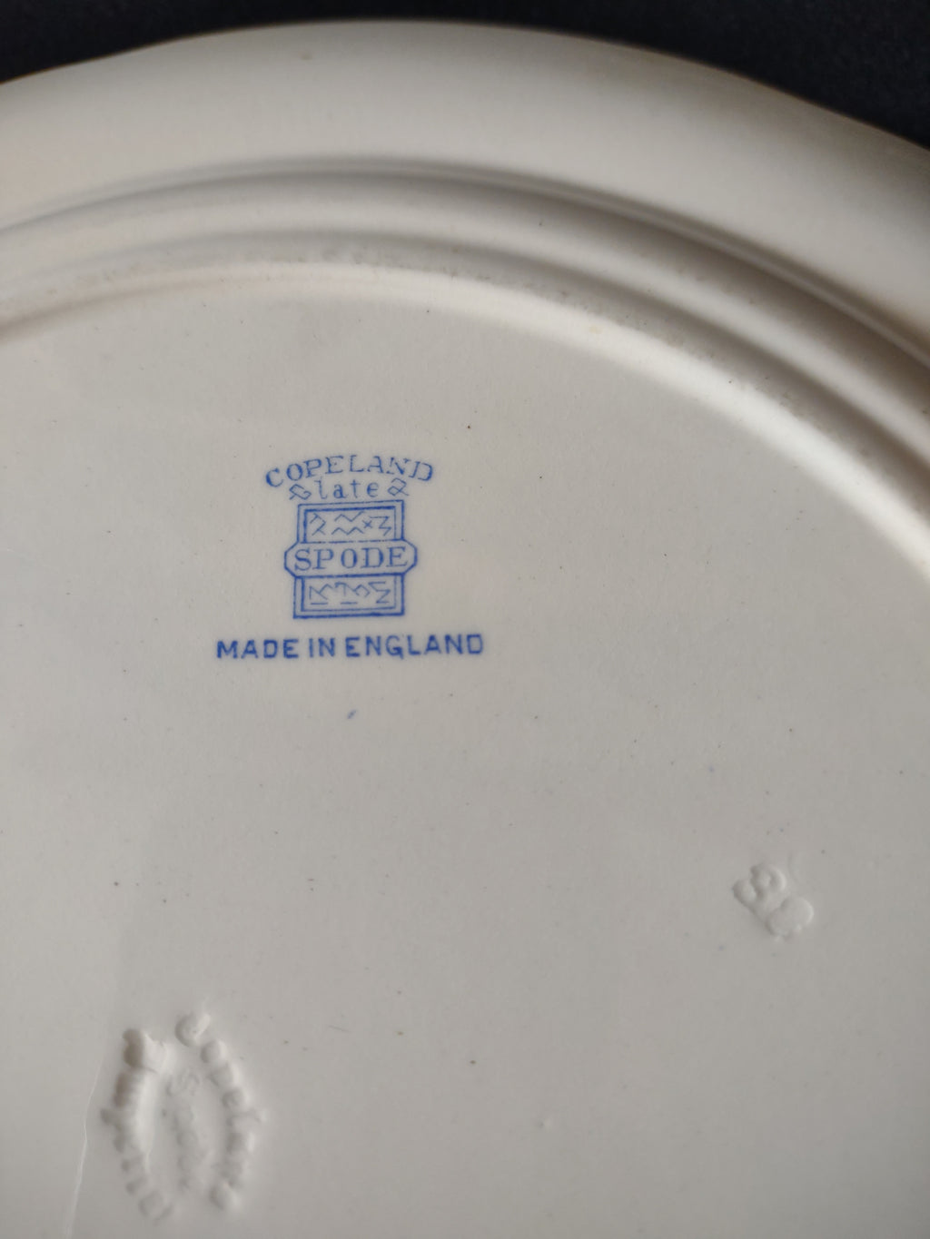 Vintage Copeland Late Spode Dinner Plate Blue White Trim (Lot 5742)