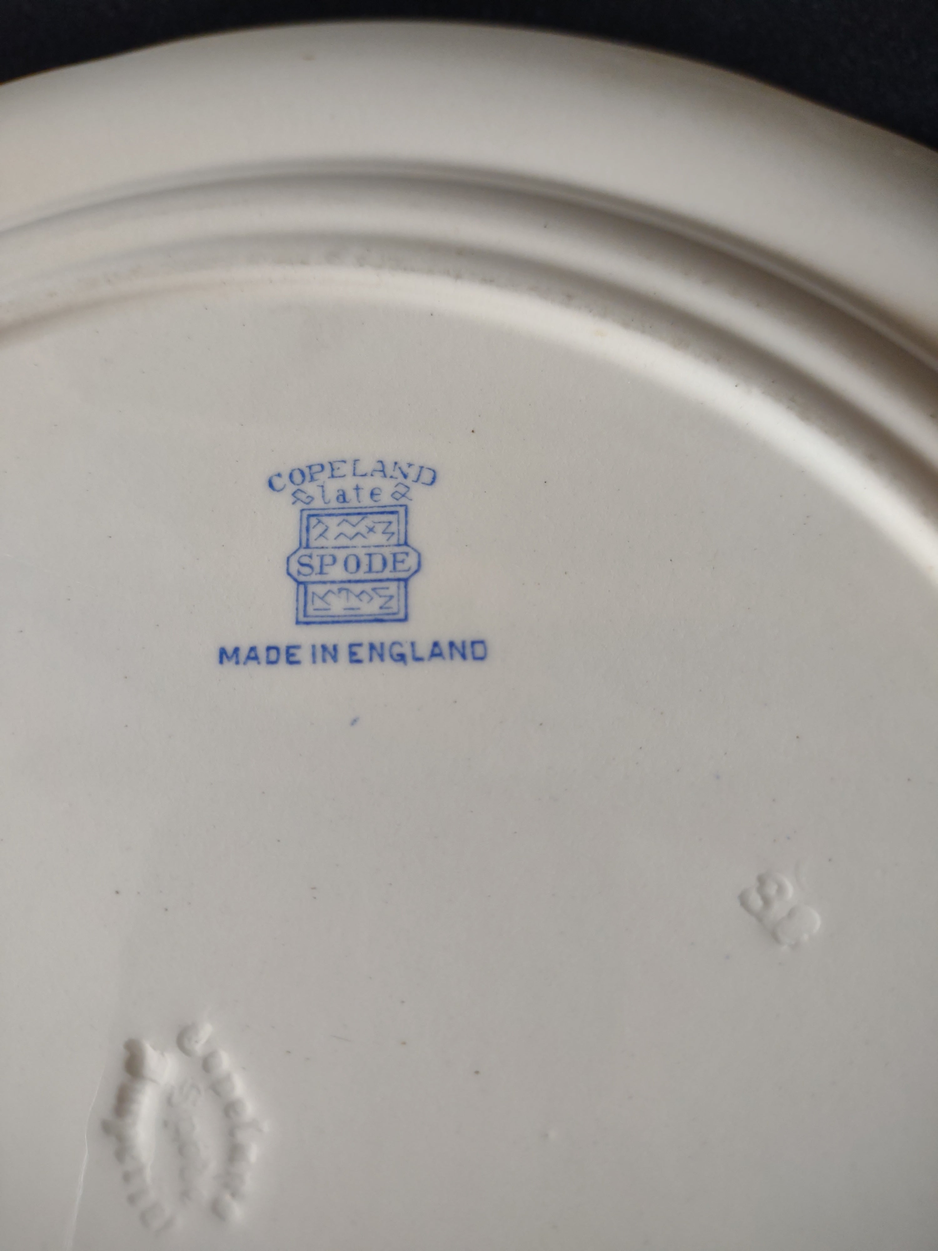 Vintage Copeland Late Spode Dinner Plate Blue White Trim (Lot 5742)