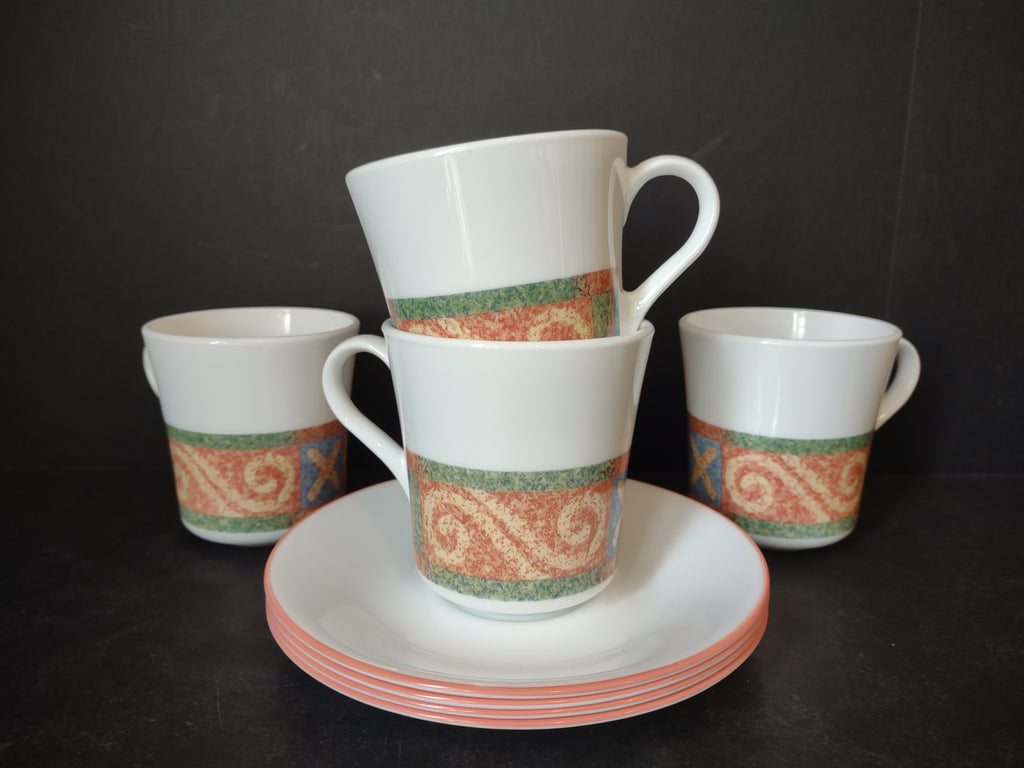 Corelle Sand Art 20 pc Set for 4 Dinner Salad Plate Soup Bowl Mug (lot 2948t)
