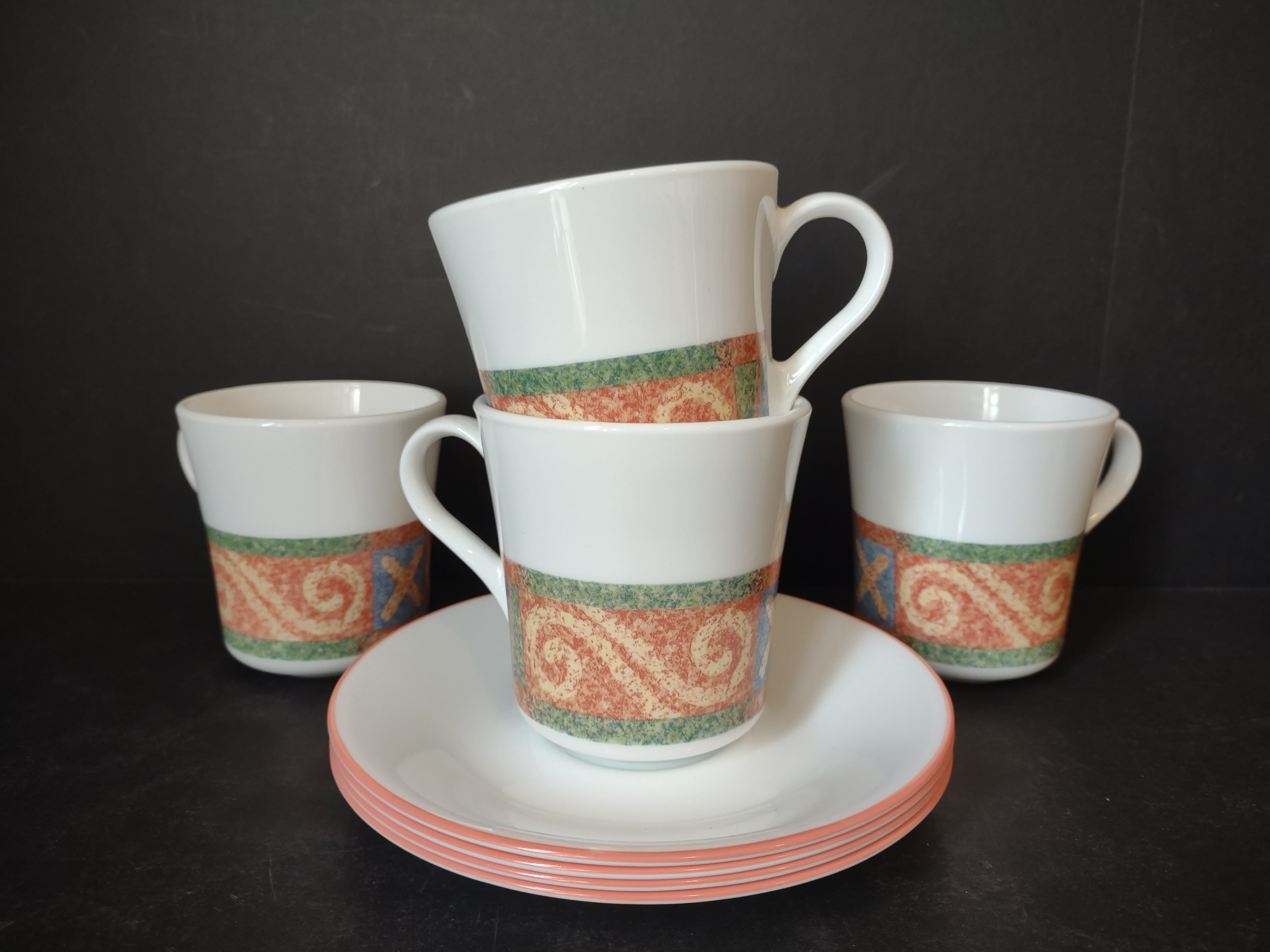 Corelle Sand Art 20 pc Set for 4 Dinner Salad Plate Soup Bowl Mug (lot 2948t)