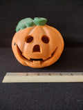 Halloween Terra Cotta Jack O Lantern Candle Cover (Lot 4345)