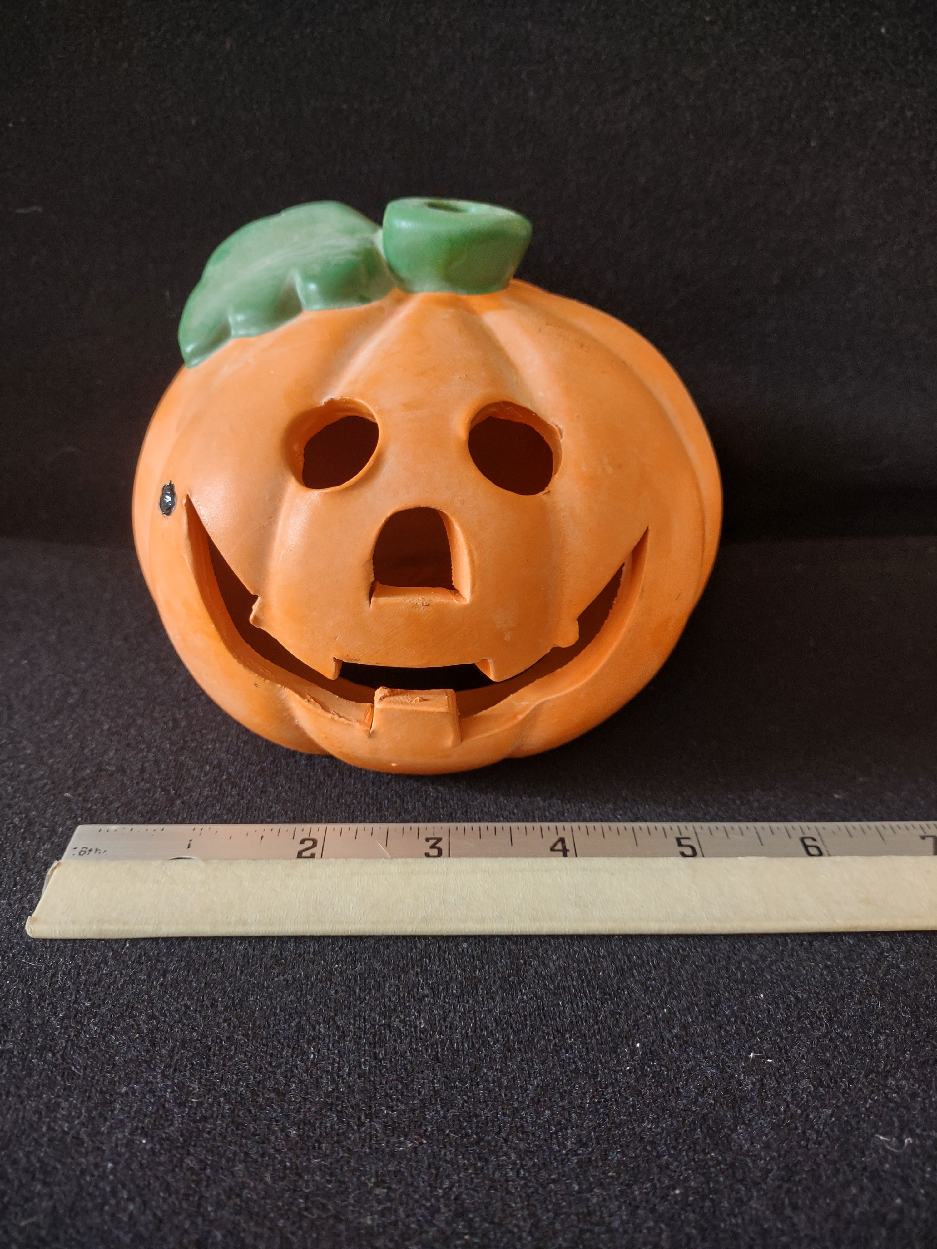 Halloween Terra Cotta Jack O Lantern Candle Cover (Lot 4345)